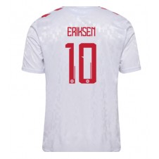 Danmark Christian Eriksen #10 Bortatröja EM 2024 Korta ärmar